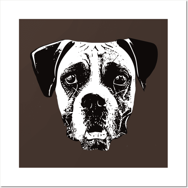 Boxer Dog - Boxer Christmas Gift Wall Art by DoggyStyles